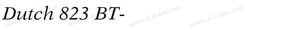 Dutch 823 BT字体转换